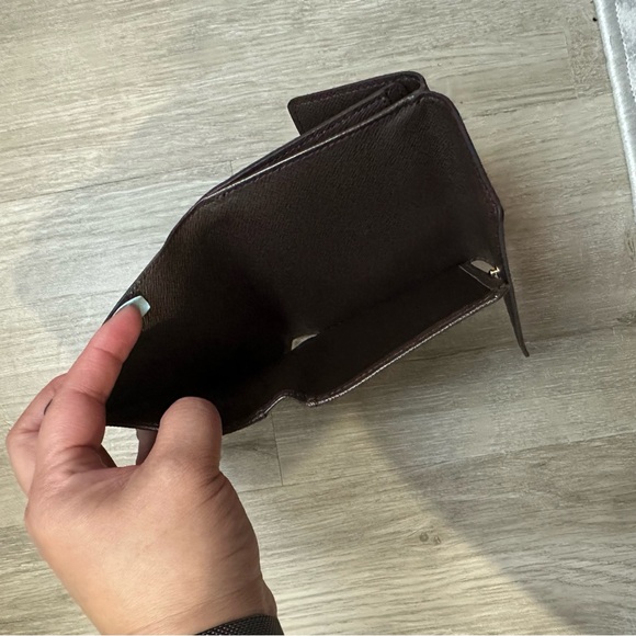NWOT Louis Vuitton Elise Compact Wallet Brown Damier Ebene Pattern Coated Canvas - Picture 5 of 8